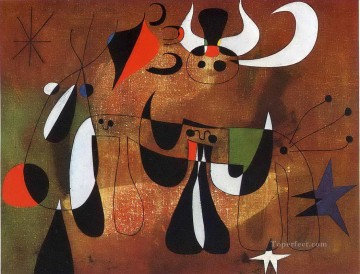 Personajes de La noche de Joan Miró Pinturas al óleo